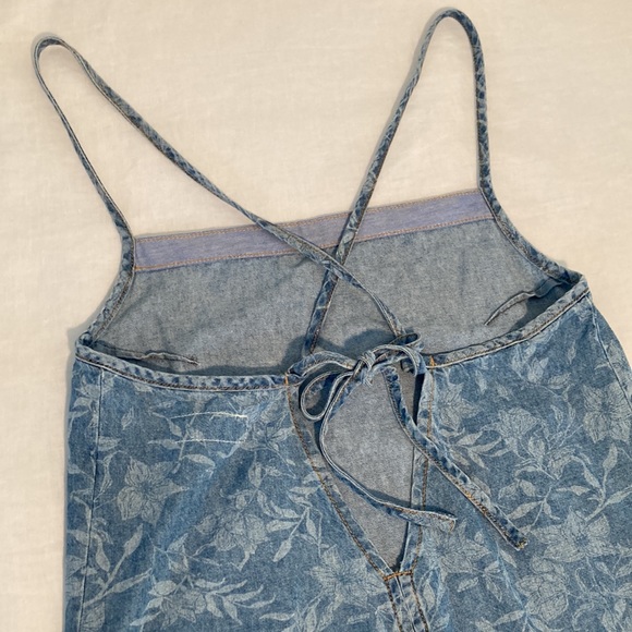 Rag & Bone Jean denim tie dress floral xs - Picture 8 of 14